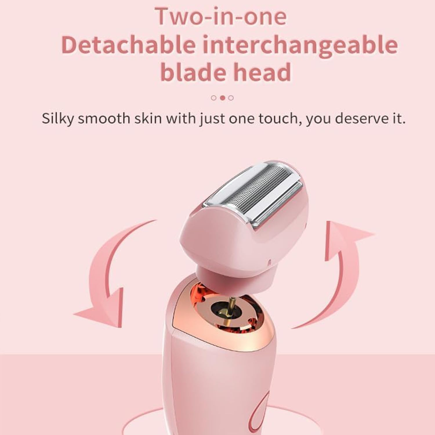 ENVGSOMP Silkglide Pro - 2024 Best Silk Glide Razor, Silk Glide Epilator Painless Hair Removal at Home, 2 in 1 Electric Shaver Razors for Women, Wet & Dry (Pink)