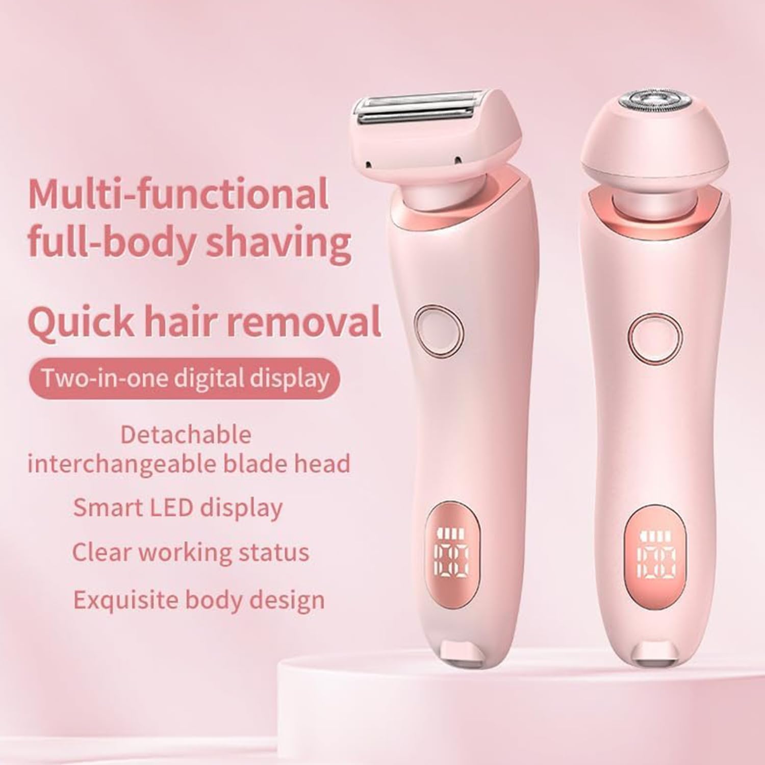 ENVGSOMP Silkglide Pro - 2024 Best Silk Glide Razor, Silk Glide Epilator Painless Hair Removal at Home, 2 in 1 Electric Shaver Razors for Women, Wet & Dry (Pink)