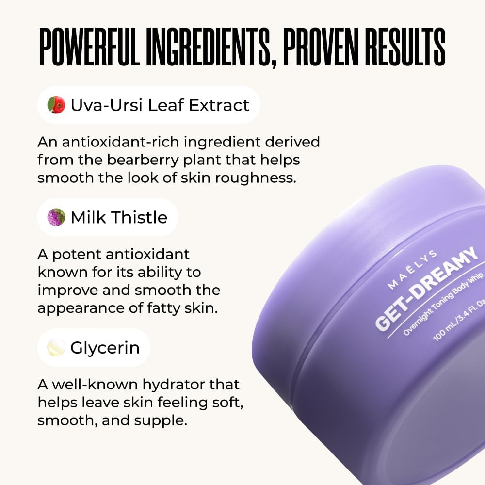 MAËLYS GET-DREAMY Overnight Toning Whip - Body Firming Whip That Works While You Sleep - Helps Target The Appearance Of Loose Skin On The Body - 3 Pack