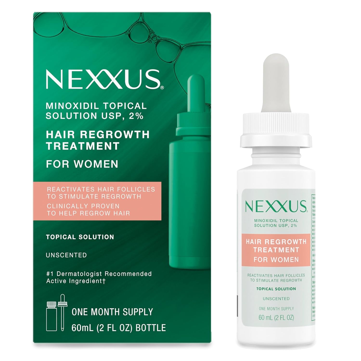 Nexxus Minoxidil Topical Solution 2% Hair Regrowth Treatment 2 oz