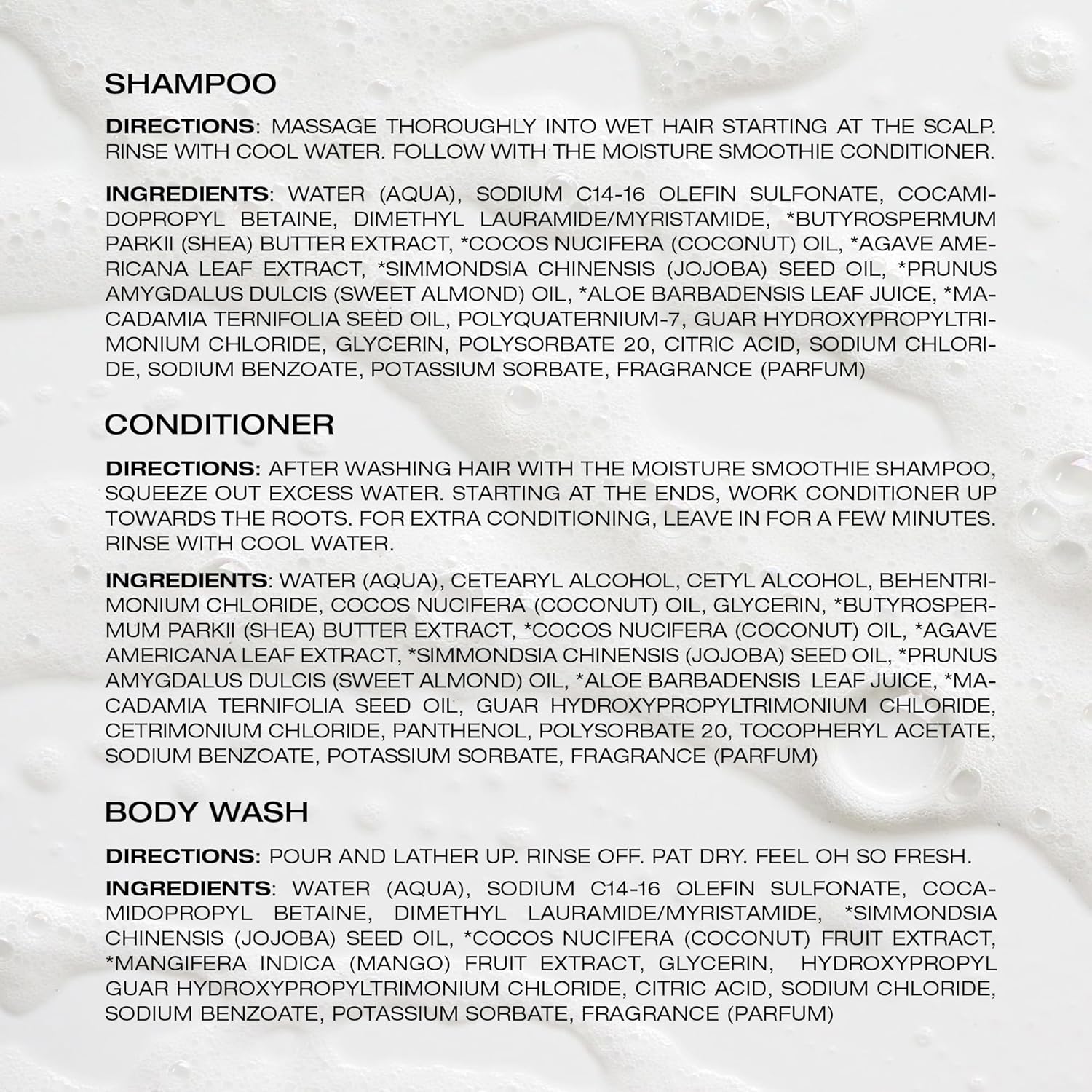 Raw Sugar Moisture Smoothie Shampoo and Conditioner Set, Moisturize & Nourish Dry Hair, Bulk Shampoo and Conditioner with Coconut Oil, Agave & Sweet Almond Oil, Formulated without Sulfates & Parabens