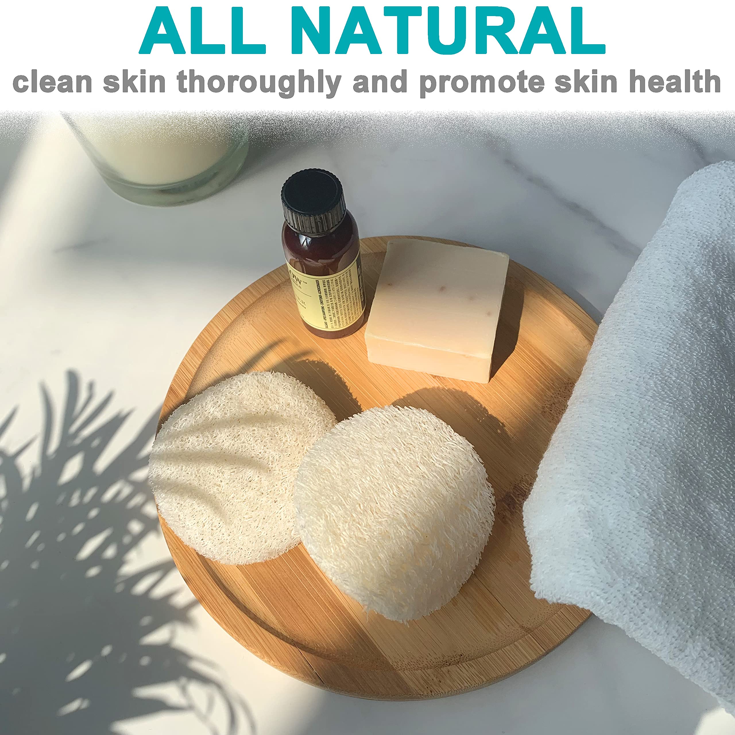 36 pcs/set Natural Exfoliating Face Pad Loofah Sponge Facial Brush - Makeup remover - Shower Scrubber - Remove Dead Skin - Body Bath Spa For Men & Women - Renewable Resource - Pack of 36